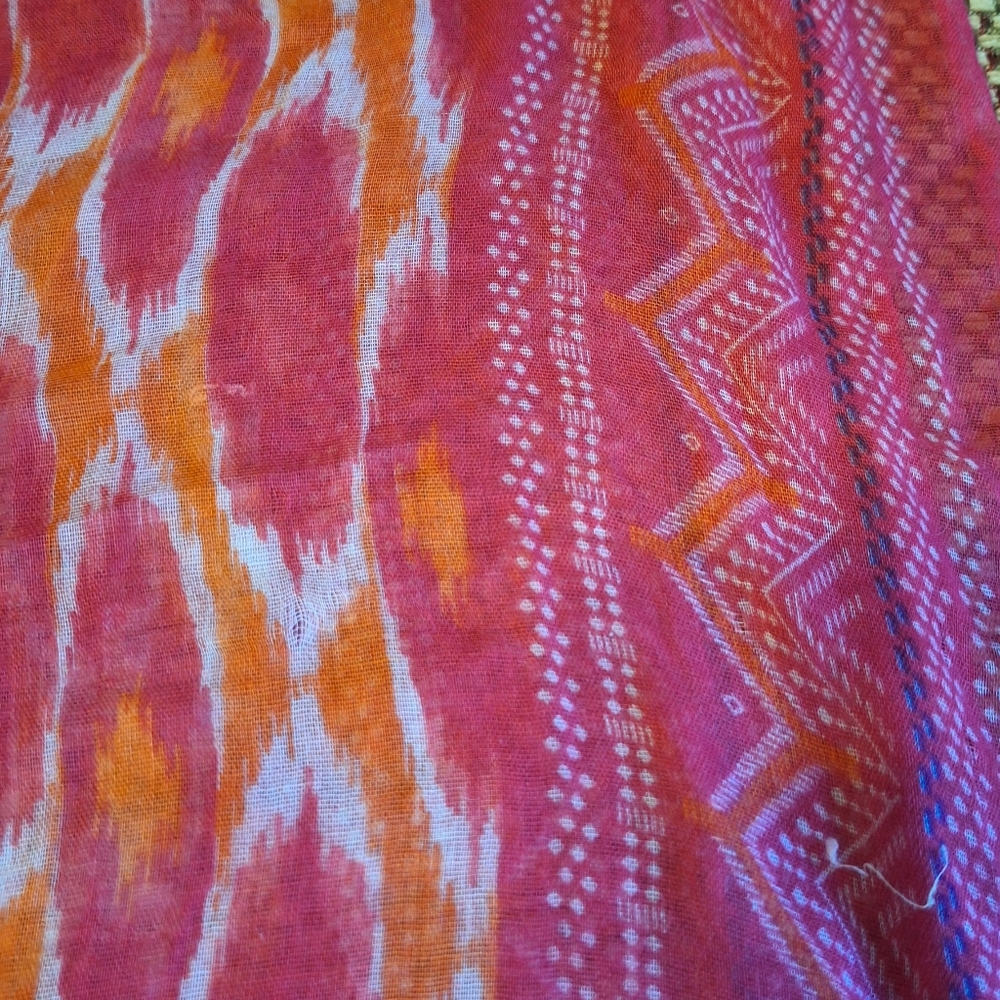 Vibrant Pink and Orange Infinity Scarf - Picture 8 of 10